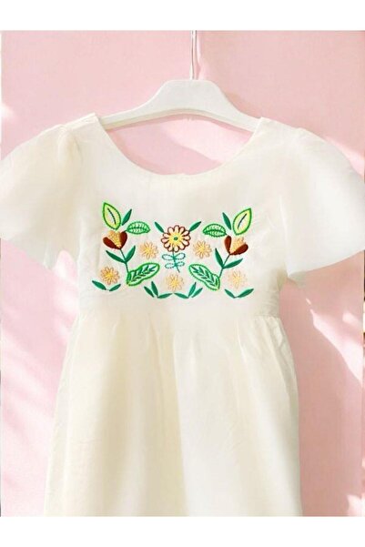 Zekids Момичешка рокля с бродерия