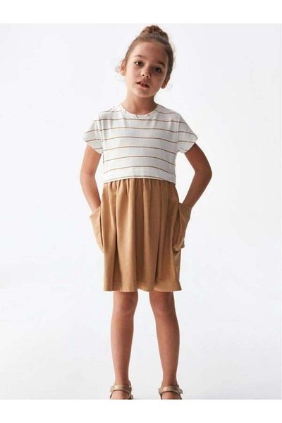 nk kids Girl's Cotton Striped Bonibon Dress