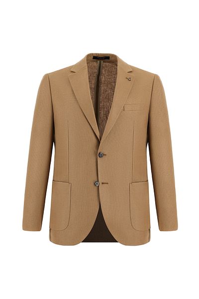 Abdullah Kiğılı Patterned Linen Slim Fit Jacket