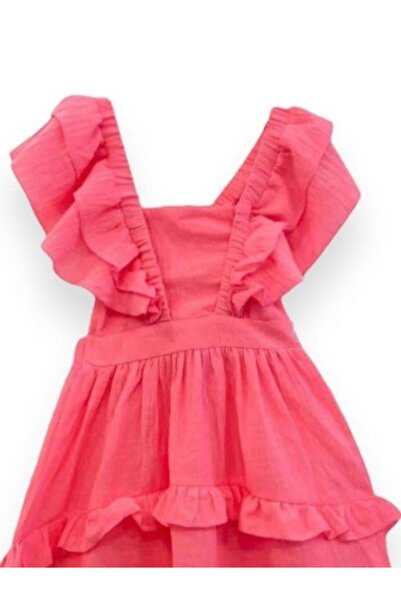 Çikoby Girl's Strap Woven Backless Dress
