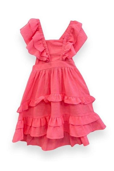 Çikoby Girl's Strap Woven Backless Dress
