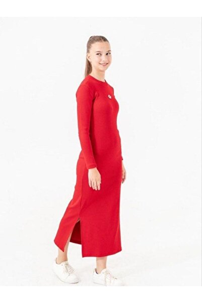 Zekids Kız Çocuk Mevsimlik Kaşkorse Yırtmaçlı Kalem Elbise