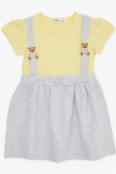 Breeze Girl's Cotton Teddy Bear Gilet Dress