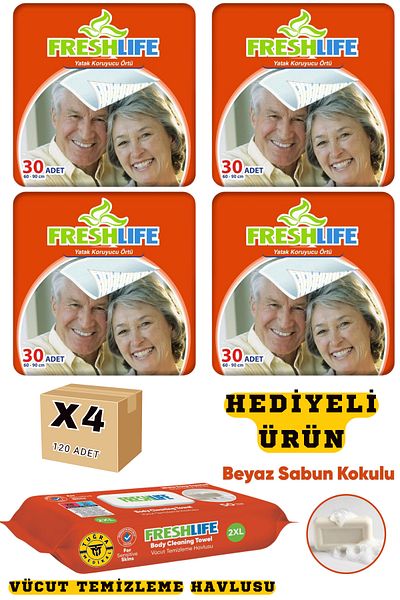 WibteX Freshlife 60X90 Pee Pad 4 Pack 120 Pieces (with Gift)