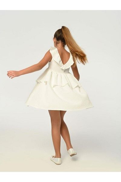 Çikoby Girl's Ruffled Woven Dress
