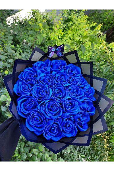 BUKET DÜNYASI 20 Lİ Solmayan Gül Buketi MAVİ DIŞI SİYAH