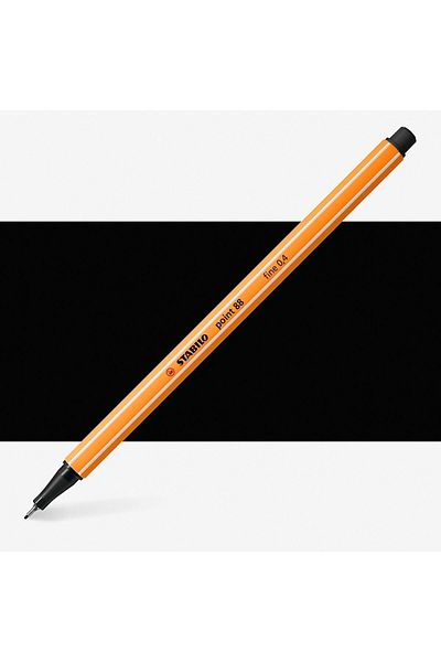 Stabilo Point 88 Fineliner Pen 0.4mm Thin Felt Tip Pen Black