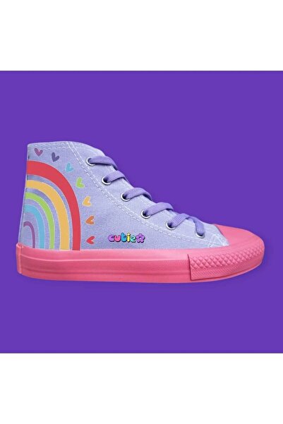 archiepet Αθλητικά παπούτσια σε λιλά χρώμα με στάμπα Rainbow, με κορδόνια και...