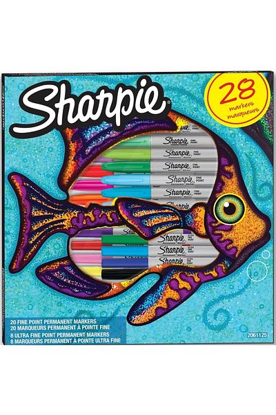 Sharpie Permanent Marker Fine Set of 28 Fish