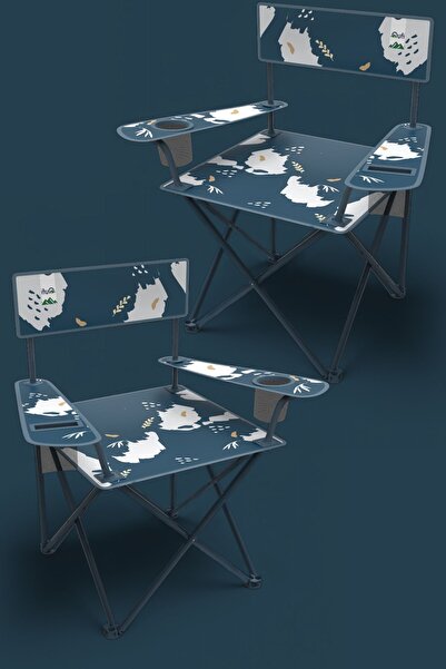 Evmarketi Qufi Katlanır Kamp Piknik Sandalyesi Rejisör Koltuğu 2 Adet - Mavi