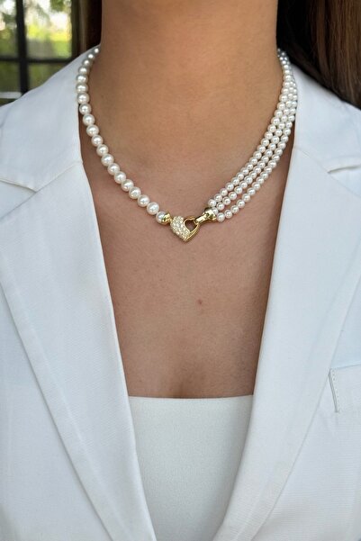 Utku Kuyumculuk 14 Ayar Tasarım Incili Altın Kolye