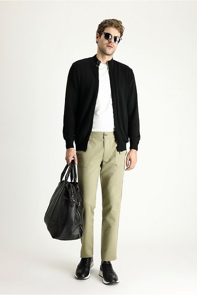 Kiğılı Slim Fit Slim Fit Elastic Waist Linen Blended Canvas / Chino Trousers
