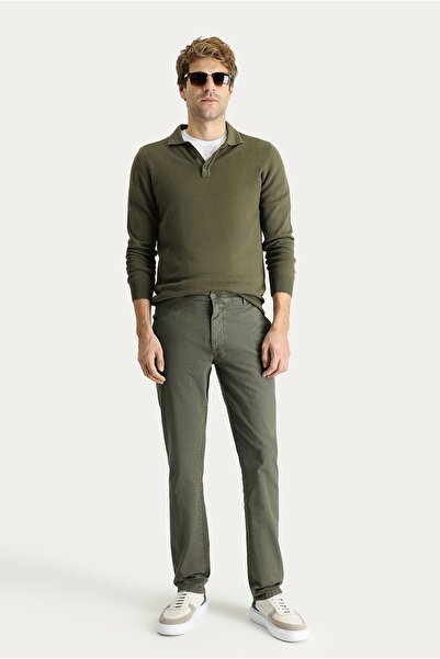 Kiğılı 7 دروب قصة ضيقة بنطلون قماش قماش قابل للتمدد / بنطلون تشينو ضيق