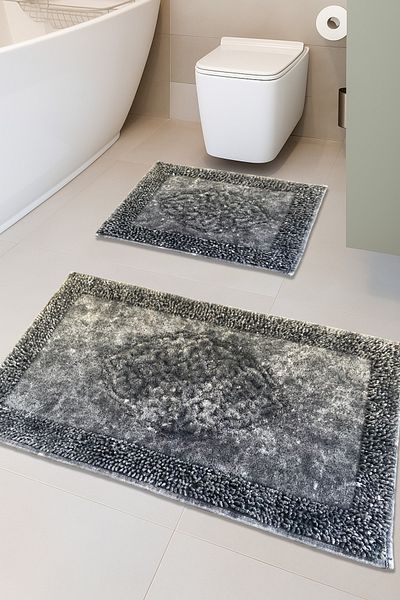 FeelHome Pamukkent Soft, Super Absorbent 2 τεμαχίων 100% βαμβάκι Ultra Luxury Σετ πατάκι μπάνιου Antique Grey