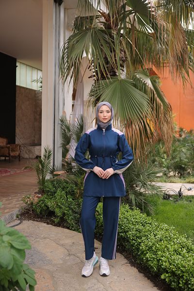 MİMİ Luxury Wear Γυναικείο Σετ Φούτερ Hijab, Σετ με φερμουάρ