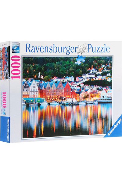 RAVENSBURGER لغز 1000 قطعة من سلسلة ألغاز نرويجية (بيرجن) الفاخرة
