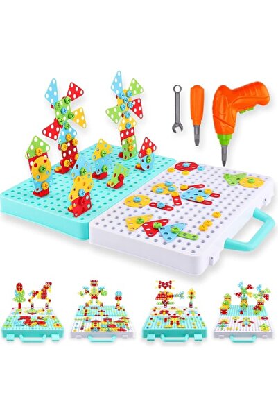 Genel Markalar Birlik Oyuncak Eğitici Matkaplı Creative Puzzle 340 Parça 3d Stem