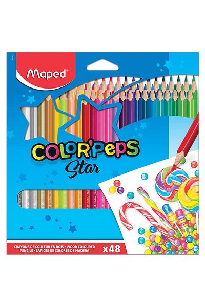 Maped Color Easy Grip Full Size 48 Li Dry Crayons