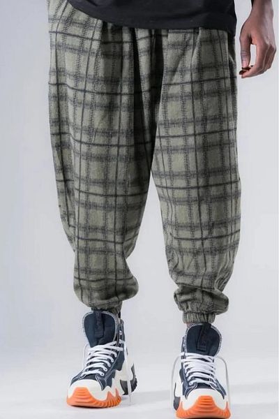 Superbluemexico Ανδρικό παντελόνι με μοτίβο Khaki Jogger Shalwar