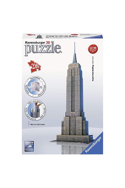 RAVENSBURGER لغز ثلاثي الأبعاد لمبنى إمباير ستيت ثلاثي الأبعاد 216 قطعة