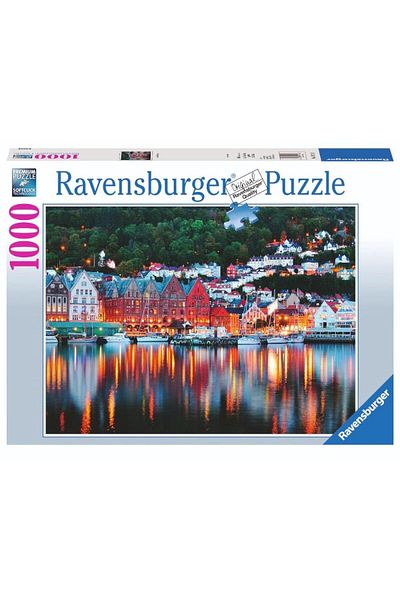 RAVENSBURGER لغز 1000 قطعة من سلسلة ألغاز نرويجية (بيرجن) الفاخرة