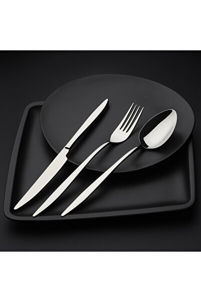 DMR LİFE Gold Dine 90 Pieces | Dinner Set | Simple | 18/10 Stainless Steel