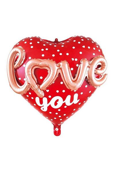 ikm balon 24 Inch 3D Heart Love Foil Ballone Large Size I Love You