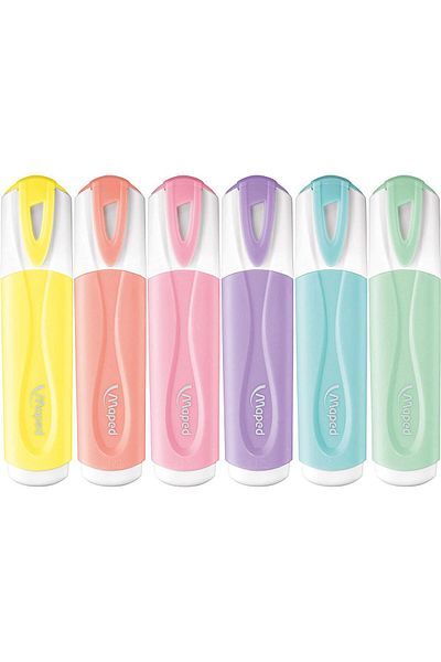 Maped Pastel Color Highlighter Set Cut Tip Pastel Highlighter Set