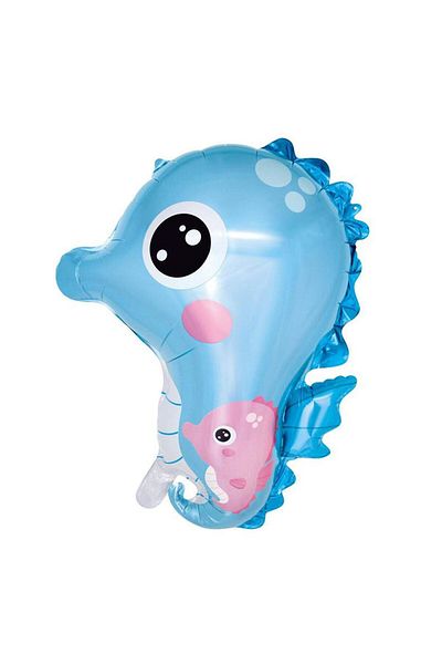 ikm balon Sea Horse Foil Balloon Sea Birthday Concept & Animal Figure Party Balloon Blue Color 66 cm