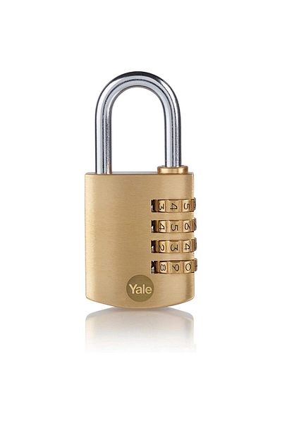 Yale 40 mm Brass Combination Padlock 4 Combination Hanging Cabinet Lock Y150B-40-130-1
