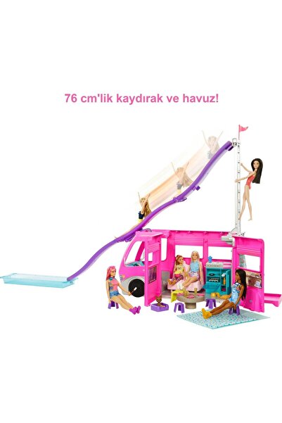 mattel Barbie'nin Rüya Karavanı Kaydıraklı Ve Havuzlu Barbie Karavan
