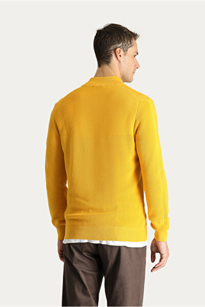 Kiğılı Bato Yaka Regular Fit Fermuarlı Pamuklu Triko Kazak