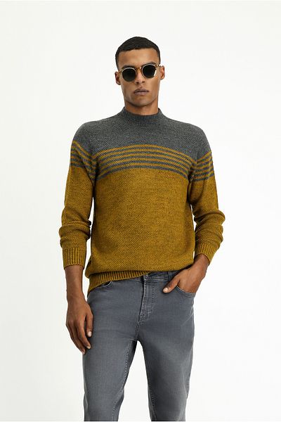 Kiğılı Bato Collar Regular Fit Seamless Patterned Knitwear Sweater