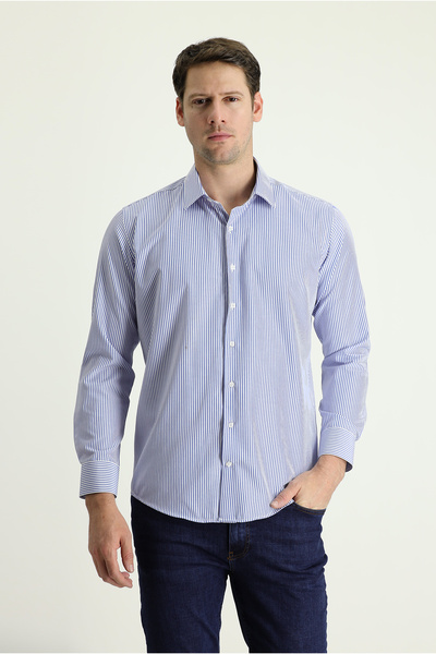 Kiğılı Cămașă din bumbac cu dungi slim fit cu mânecă lungă