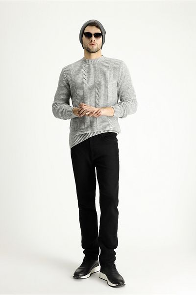 Kiğılı Crew Neck Slim Fit Slim Fit Patterned Knitwear Sweater