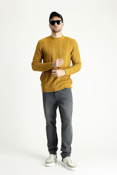 Kiğılı Crew Neck Slim Fit Slim Fit Patterned Knitwear Sweater