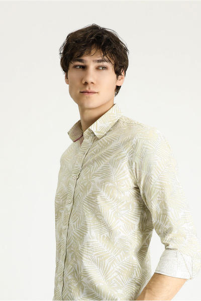 Kiğılı Βαμβακερό πουκάμισο με στάμπα Slim Fit - Μακρυμάνικο