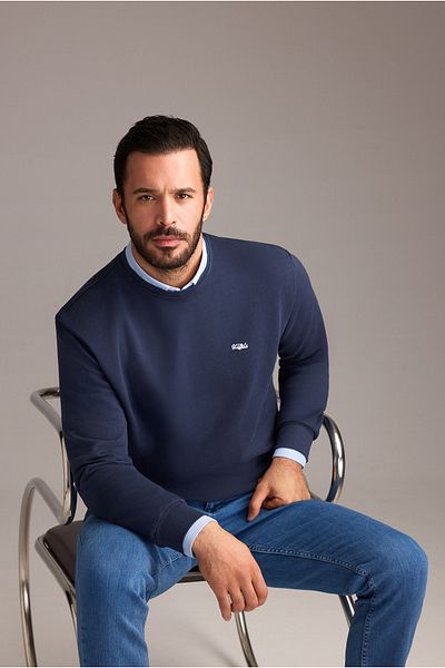 Kiğılı Crew Neck Regular Fit Embroidered Cotton Sweatshirt