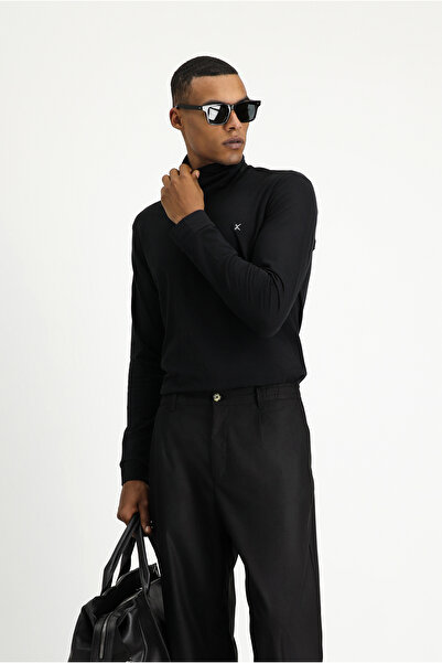 Kiğılı Hanorac slim din bumbac cu gât roscat