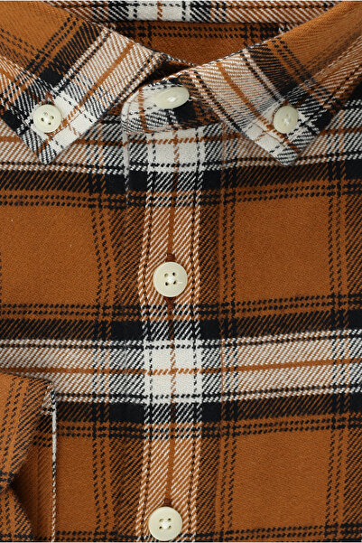 Kiğılı Μακρυμάνικο βαμβακερό καρό πουκάμισο με κουμπιά και γιακά σε μεγάλο μέγεθος