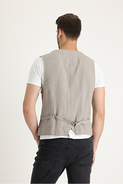Kiğılı Linen Slim Fit Vest - Slim Fit