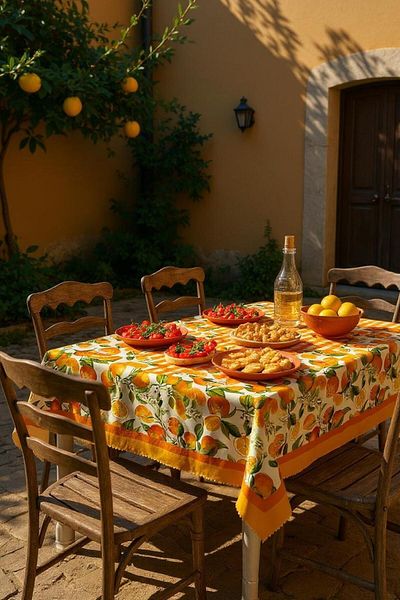 GMhome Orange Plaid Tablecloth 110 X 150 cm Orange Patterned Worry-Free Fabric