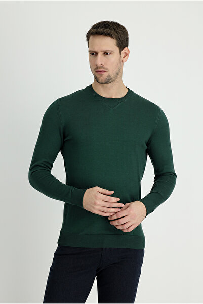 Kiğılı Pulover de tricotaj slim fit cu decolteu