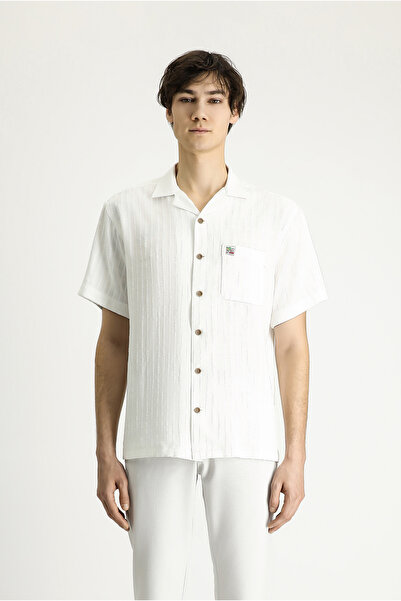 Kiğılı Cămașă oversize cu mânecă scurtă din amestec de in