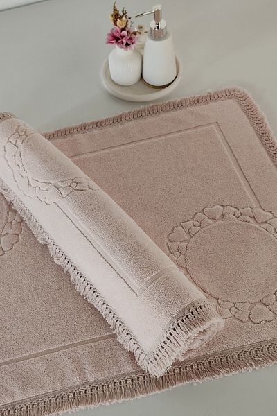 Sevim 50x70 Cm Set of 2 Soft Water Absorbent Foot Towels with Tassel Laces