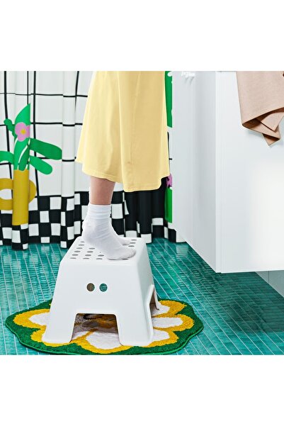 IKEA BOLMEN White Step Stool – Anti-Slip, Durable & Safe for Kids and Adults, Holds up to 100 kg