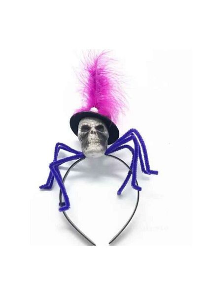 partidolu Luxury Halooween - Μωβ Χρώμα Γούνινο Κεφαλή Κορώνα, 30x13 εκ.