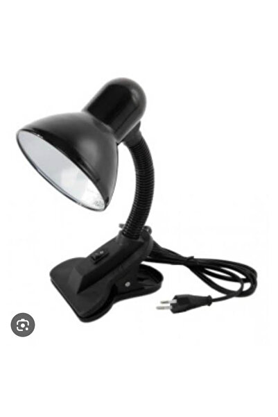 K2 Mandallı Çalışma Ve Okuma Lambası Siyah Renk E27 Duylu (LED AMPUL HEDİYELİ)