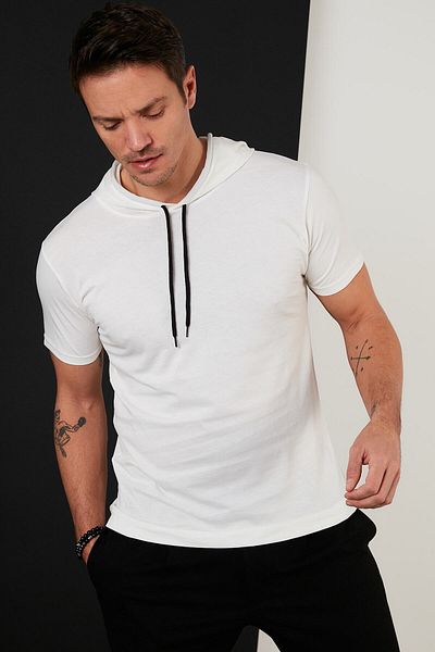 Buratti Βαμβακερό μπλουζάκι με κουκούλα Slim Fit Ανδρικό μπλουζάκι 5412021.