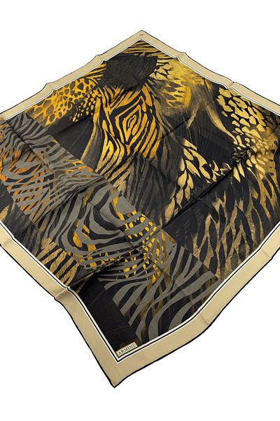 Armine Νοσταλγία Sura Μετάξι Σκ scarf 8837ds-31 Ζεβρέ Σχέδιο Πικρός Καφέ-χακί